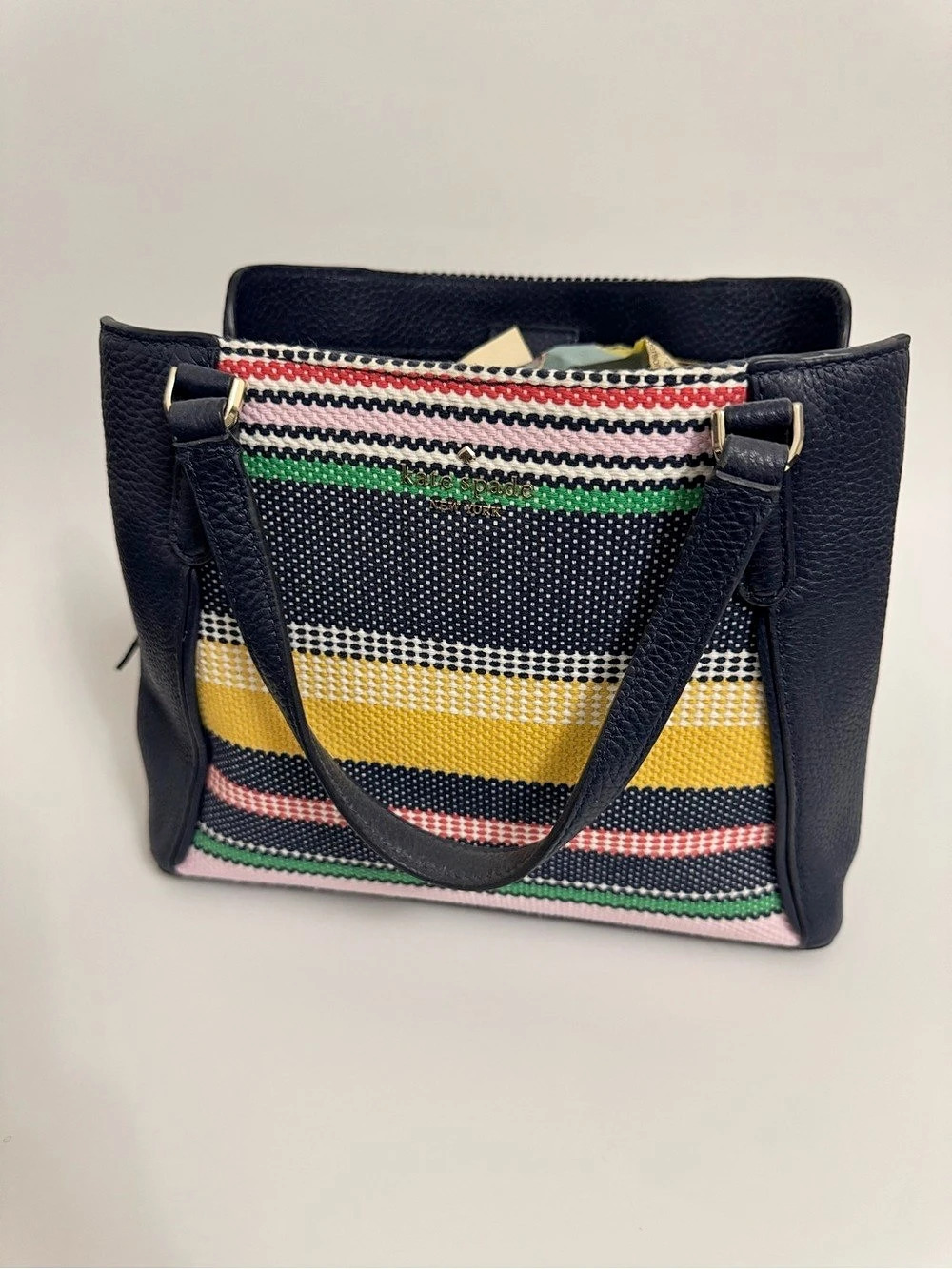 kate spade new york Striped Tote in Black & Yellow